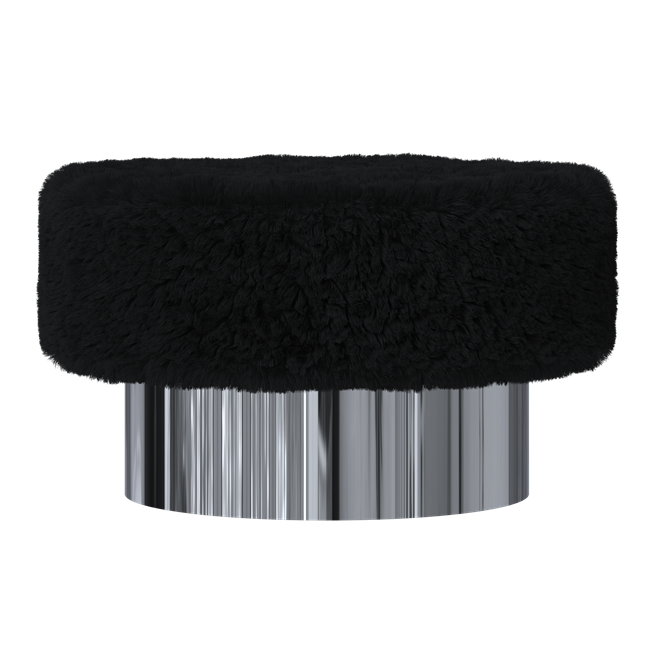 Zeon Ottoman - Rnd - Faux Fur Cover